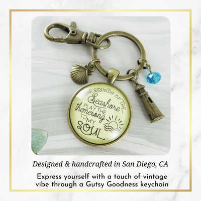 Beach Keychain Sounds of Seashore Nautical Ocean Theme Jewelry Lighthouse Shell - Gutsy Goodness Handmade Jewelry;Beach Keychain Sounds Of Seashore Nautical Ocean Theme Jewelry Lighthouse Shell - Gutsy Goodness Handmade Jewelry Gifts