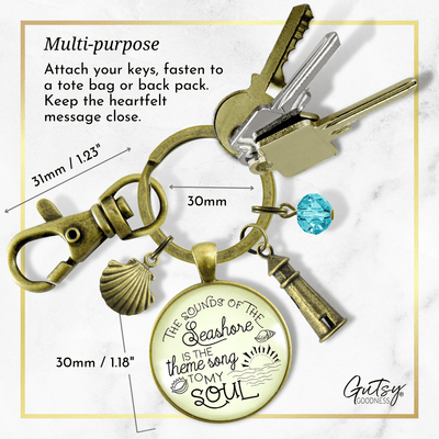 Beach Keychain Sounds of Seashore Nautical Ocean Theme Jewelry Lighthouse Shell - Gutsy Goodness Handmade Jewelry;Beach Keychain Sounds Of Seashore Nautical Ocean Theme Jewelry Lighthouse Shell - Gutsy Goodness Handmade Jewelry Gifts