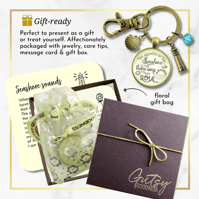 Beach Keychain Sounds of Seashore Nautical Ocean Theme Jewelry Lighthouse Shell - Gutsy Goodness Handmade Jewelry;Beach Keychain Sounds Of Seashore Nautical Ocean Theme Jewelry Lighthouse Shell - Gutsy Goodness Handmade Jewelry Gifts