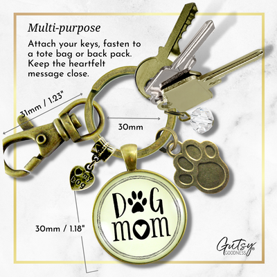Dog Mom Keychain Womens Jewelry Gift BFF Fur Mama Pendant Paw Print Charm - Gutsy Goodness Handmade Jewelry;Dog Mom Keychain Womens Jewelry Gift Bff Fur Mama Pendant Paw Print Charm - Gutsy Goodness Handmade Jewelry Gifts