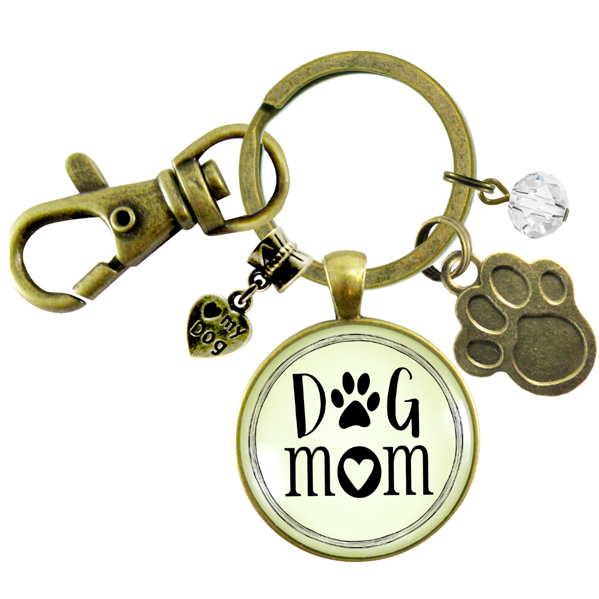 Dog Mom Keychain Womens Jewelry Gift BFF Fur Mama Pendant Paw Print Charm - Gutsy Goodness Handmade Jewelry;Dog Mom Keychain Womens Jewelry Gift Bff Fur Mama Pendant Paw Print Charm - Gutsy Goodness Handmade Jewelry Gifts
