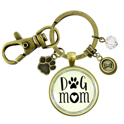 Dog Mom Keychain For Women Friendship Dog Jewelry BFF Paw Print Dog Bowl Charms - Gutsy Goodness Handmade Jewelry;Dog Mom Keychain For Women Friendship Dog Jewelry Bff Paw Print Dog Bowl Charms - Gutsy Goodness Handmade Jewelry Gifts