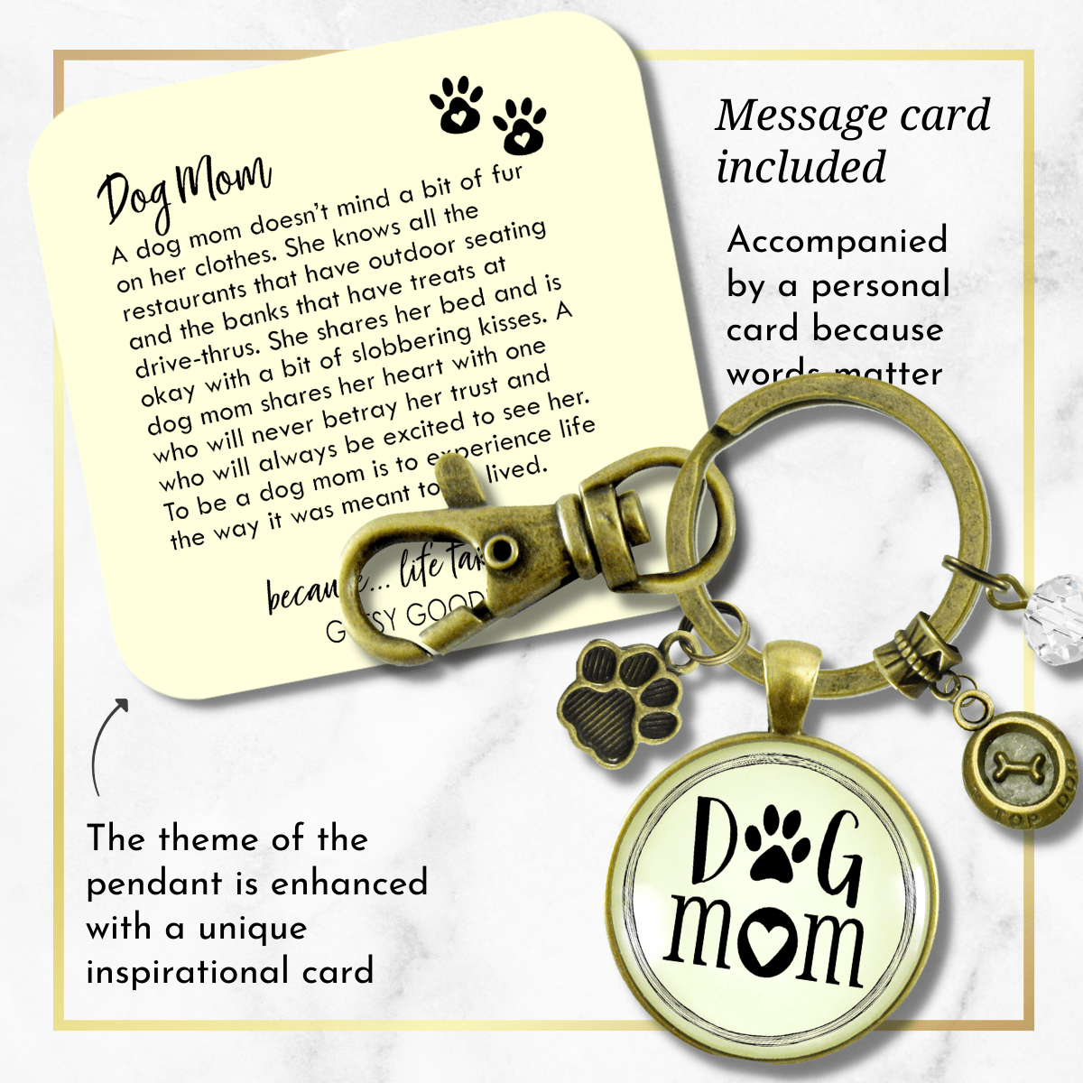 Dog Mom Keychain For Women Friendship Dog Jewelry BFF Paw Print Dog Bowl Charms - Gutsy Goodness Handmade Jewelry;Dog Mom Keychain For Women Friendship Dog Jewelry Bff Paw Print Dog Bowl Charms - Gutsy Goodness Handmade Jewelry Gifts