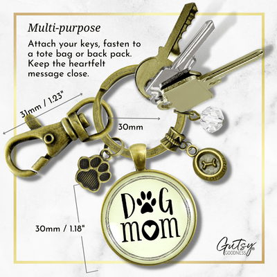 Dog Mom Keychain For Women Friendship Dog Jewelry BFF Paw Print Dog Bowl Charms - Gutsy Goodness Handmade Jewelry;Dog Mom Keychain For Women Friendship Dog Jewelry Bff Paw Print Dog Bowl Charms - Gutsy Goodness Handmade Jewelry Gifts
