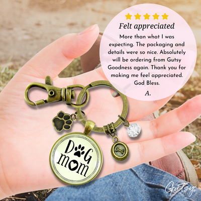 Dog Mom Keychain For Women Friendship Dog Jewelry BFF Paw Print Dog Bowl Charms - Gutsy Goodness Handmade Jewelry;Dog Mom Keychain For Women Friendship Dog Jewelry Bff Paw Print Dog Bowl Charms - Gutsy Goodness Handmade Jewelry Gifts