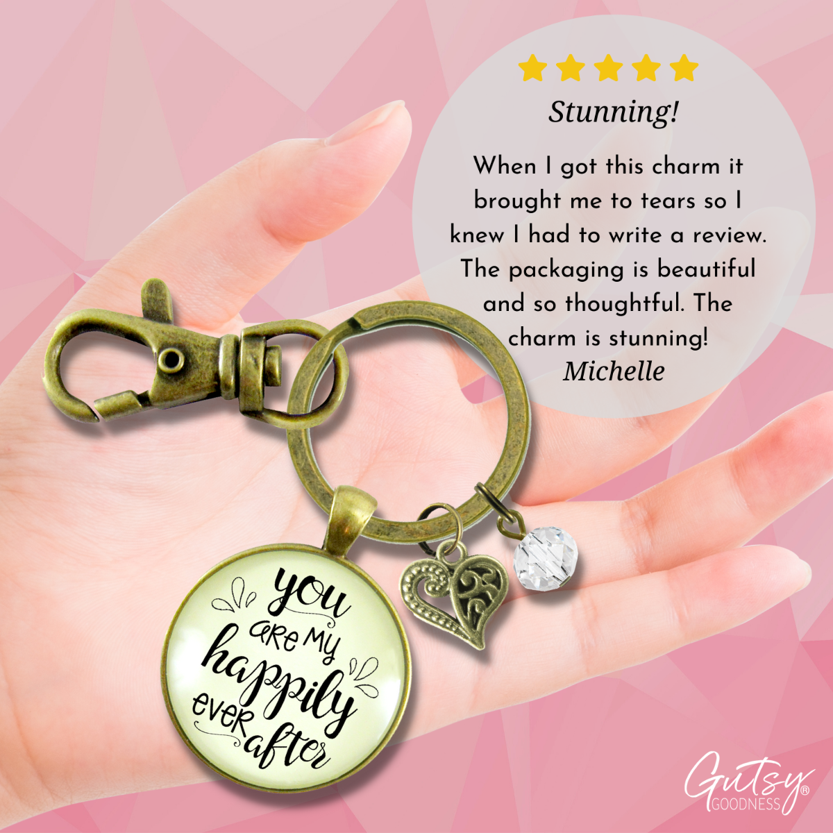 You are My Happily Ever After Keychan Gift Love Quote Jewelry Charm  Keychain - Women - Gutsy Goodness Handmade Jewelry