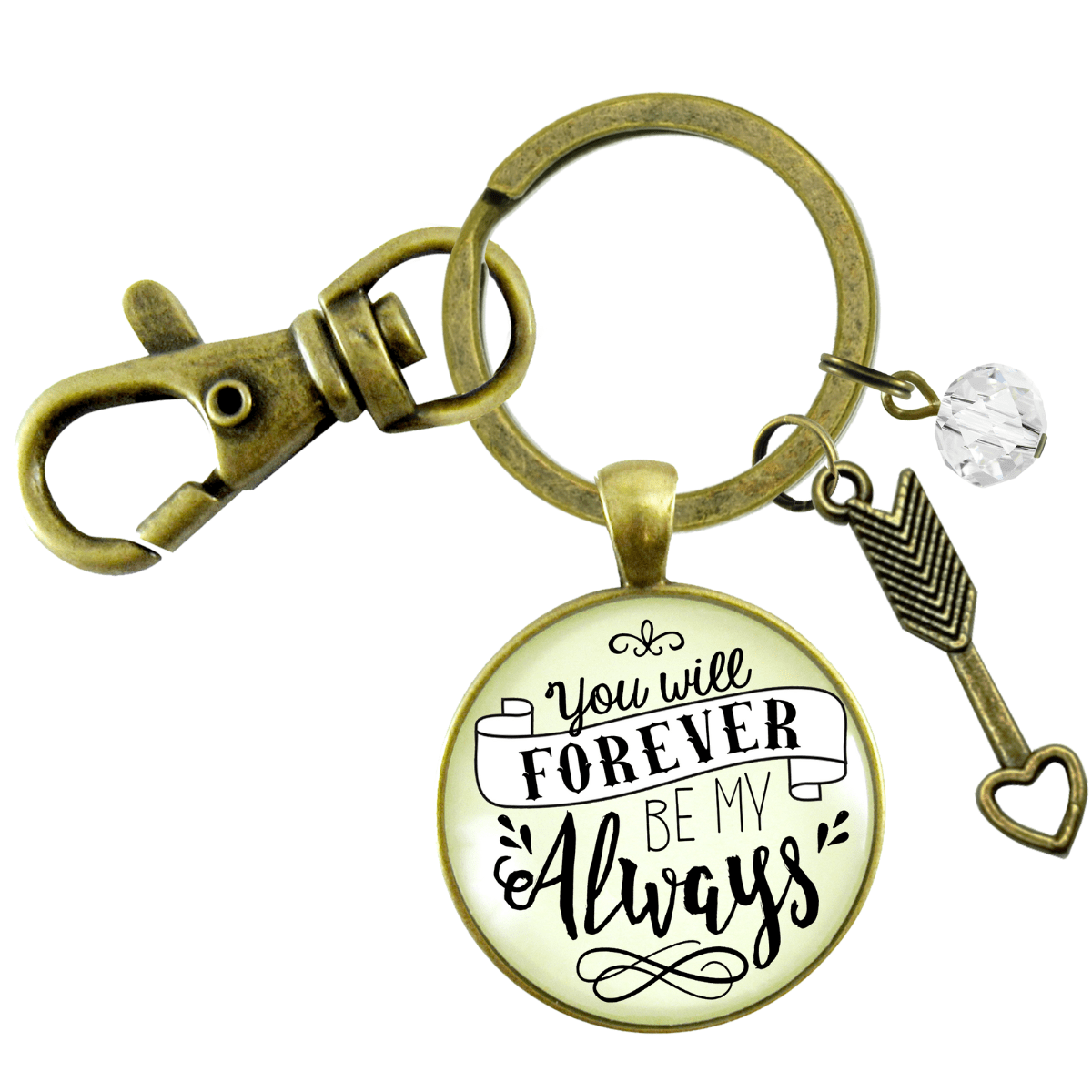 You Will Forever be My Always Love Keychain for Girlfriend Wife Gift - Gutsy Goodness
