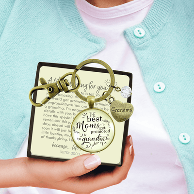 Pregnancy Announcement Grandma Baby Reveal Keychain Best Moms Gift Personalized Jewelry - Gutsy Goodness Handmade Jewelry;Pregnancy Announcement Grandma Baby Reveal Keychain Best Moms Gift Personalized Jewelry - Gutsy Goodness Handmade Jewelry Gifts