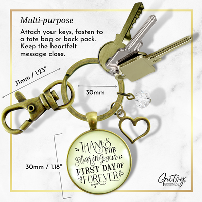 Wedding Coordinator Gift Keychain Thanks For Sharing First Day Rustic Jewelry Planner Appreciation  Keychain - Women - Gutsy Goodness Handmade Jewelry