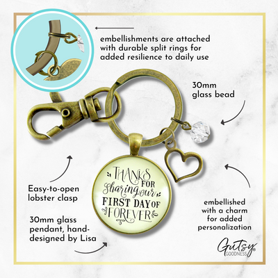Wedding Coordinator Gift Keychain Thanks For Sharing First Day Rustic Jewelry Planner Appreciation  Keychain - Women - Gutsy Goodness Handmade Jewelry