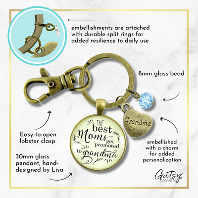 Pregnancy Announcement Grandma Gender Reveal Keychain Best Mom Gift Baby Baby Boy Jewels Blue Heart - Gutsy Goodness Handmade Jewelry;Pregnancy Announcement Grandma Gender Reveal Keychain Best Mom Gift Baby Baby Boy Jewels Blue Heart - Gutsy Goodness Handmade Jewelry Gifts