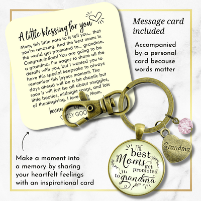 Pregnancy Announcement Grandma Gender Reveal Keychain Best Mom Gift Baby Girl Jewelry Pink Heart - Gutsy Goodness Handmade Jewelry;Pregnancy Announcement Grandma Gender Reveal Keychain Best Mom Gift Baby Girl Jewelry Pink Heart - Gutsy Goodness Handmade Jewelry Gifts