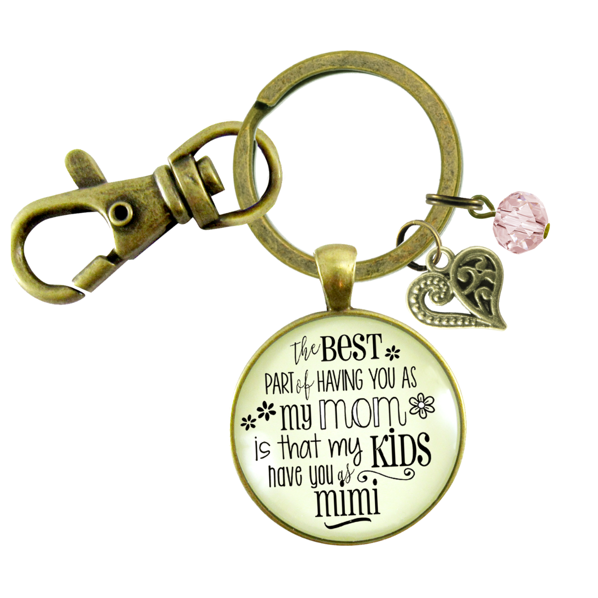 Mimi Keychain Best Part You as Mom Kids Grandma Jewelry Gift Daughter  Keychain - Women - Gutsy Goodness Handmade Jewelry