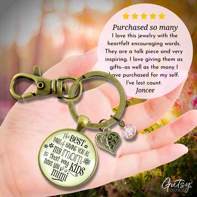 Mimi Keychain Best Part You as Mom Kids Grandma Jewelry Gift Daughter  Keychain - Women - Gutsy Goodness Handmade Jewelry