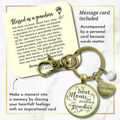 New Grandma Keychain Best Moms Get Promoted Grandmother Keepsake Jewelry Gift - Gutsy Goodness Handmade Jewelry;New Grandma Keychain Best Moms Get Promoted Grandmother Keepsake Jewelry Gift - Gutsy Goodness Handmade Jewelry Gifts