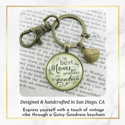 New Grandma Keychain Best Moms Get Promoted Grandmother Keepsake Jewelry Gift - Gutsy Goodness Handmade Jewelry;New Grandma Keychain Best Moms Get Promoted Grandmother Keepsake Jewelry Gift - Gutsy Goodness Handmade Jewelry Gifts