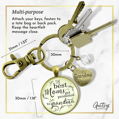 New Grandma Keychain Best Moms Get Promoted Grandmother Keepsake Jewelry Gift - Gutsy Goodness Handmade Jewelry;New Grandma Keychain Best Moms Get Promoted Grandmother Keepsake Jewelry Gift - Gutsy Goodness Handmade Jewelry Gifts