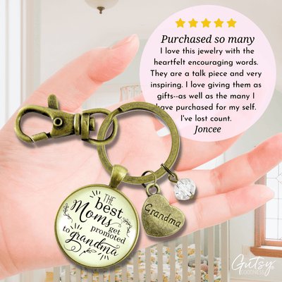 New Grandma Keychain Best Moms Get Promoted Grandmother Keepsake Jewelry Gift - Gutsy Goodness Handmade Jewelry;New Grandma Keychain Best Moms Get Promoted Grandmother Keepsake Jewelry Gift - Gutsy Goodness Handmade Jewelry Gifts