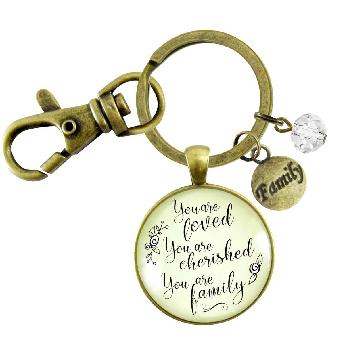 Loving Family Keychain You are Cherished Meaningful Gift Jewelry - Gutsy Goodness Handmade Jewelry;Loving Family Keychain You Are Cherished Meaningful Gift Jewelry - Gutsy Goodness Handmade Jewelry Gifts