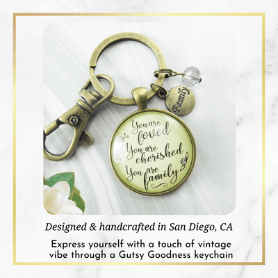 Loving Family Keychain You are Cherished Meaningful Gift Jewelry - Gutsy Goodness Handmade Jewelry;Loving Family Keychain You Are Cherished Meaningful Gift Jewelry - Gutsy Goodness Handmade Jewelry Gifts