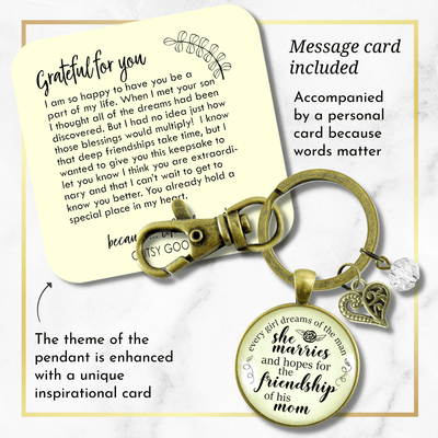 To Her Mother in Law Keychain I Dreamed of Friendship With You Wedding Day Gift Jewelry - Gutsy Goodness Handmade Jewelry;To Her Mother In Law Keychain I Dreamed Of Friendship With You Wedding Day Gift Jewelry - Gutsy Goodness Handmade Jewelry Gifts