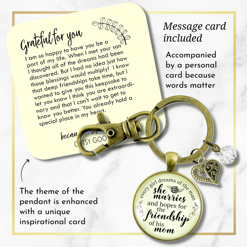 To Her Mother in Law Keychain I Dreamed of Friendship With You Wedding Day Gift Jewelry - Gutsy Goodness Handmade Jewelry;To Her Mother In Law Keychain I Dreamed Of Friendship With You Wedding Day Gift Jewelry - Gutsy Goodness Handmade Jewelry Gifts