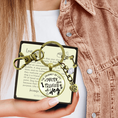 Dog Keychain Life Is Sweeter BFF Friendship Pet Jewelry For Women Paw Bone Charms Key Chain - Gutsy Goodness