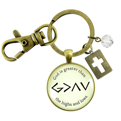 He is Greater Than the Highs and Lows Keychain Symbol Jewelry Pendant - Gutsy Goodness