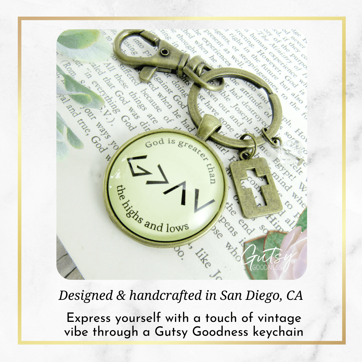 He is Greater Than the Highs and Lows Keychain Symbol Jewelry Pendant - Gutsy Goodness