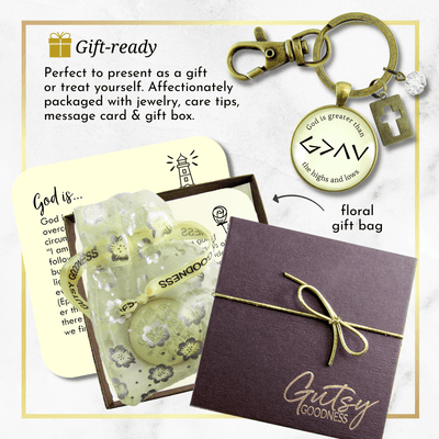 He is Greater Than the Highs and Lows Keychain Symbol Jewelry Pendant - Gutsy Goodness