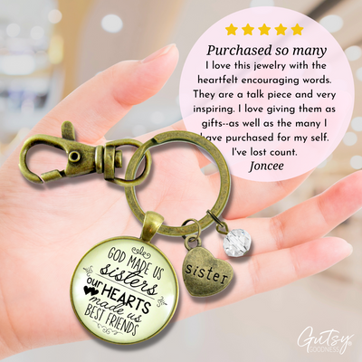 Sisters Keychain God Made Us Sisters Best Friends Faith Pendant Jewelry Heart Charm - Gutsy Goodness Handmade Jewelry;Sisters Keychain God Made Us Sisters Best Friends Faith Pendant Jewelry Heart Charm - Gutsy Goodness Handmade Jewelry Gifts