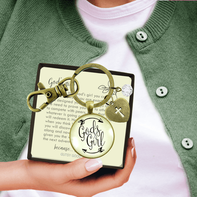 God's Girl Keychain Faith Inspired Hipster Fashion Teen Life Jewelry Heart Charm - Gutsy Goodness;God's Girl Keychain Faith Inspired Hipster Fashion Teen Life Jewelry Heart Charm - Gutsy Goodness Handmade Jewelry Gifts