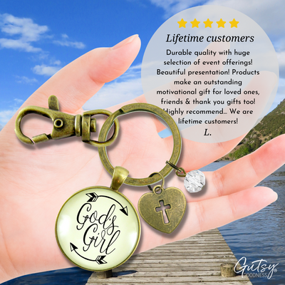 God's Girl Keychain Faith Inspired Hipster Fashion Teen Life Jewelry Heart Charm - Gutsy Goodness;God's Girl Keychain Faith Inspired Hipster Fashion Teen Life Jewelry Heart Charm - Gutsy Goodness Handmade Jewelry Gifts