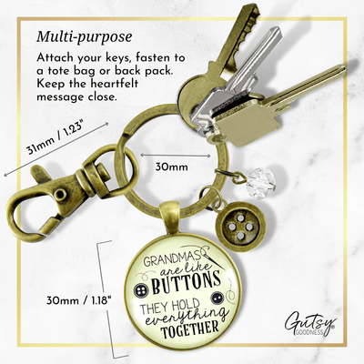 Family Keychain Grandmas Are Like Buttons They Hold Everything Together Seamstress Jewelry - Gutsy Goodness Handmade Jewelry;Family Keychain Grandmas Are Like Buttons They Hold Everything Together Seamstress Jewelry - Gutsy Goodness Handmade Jewelry Gifts