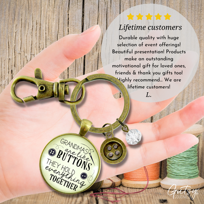 Family Keychain Grandmas Are Like Buttons They Hold Everything Together Seamstress Jewelry - Gutsy Goodness Handmade Jewelry;Family Keychain Grandmas Are Like Buttons They Hold Everything Together Seamstress Jewelry - Gutsy Goodness Handmade Jewelry Gifts