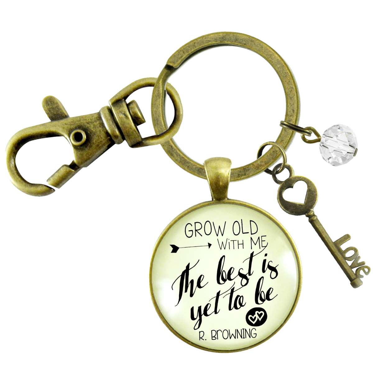 Couples Jewelry Grow Old with Me Keychain Best Yet to be Womens Gift - Gutsy Goodness