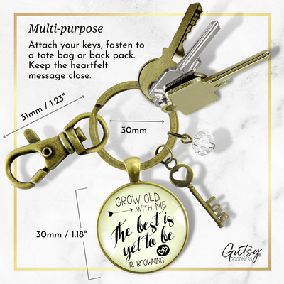 Couples Jewelry Grow Old with Me Keychain Best Yet to be Womens Gift - Gutsy Goodness