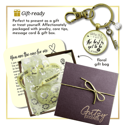 Couples Jewelry Grow Old with Me Keychain Best Yet to be Womens Gift - Gutsy Goodness