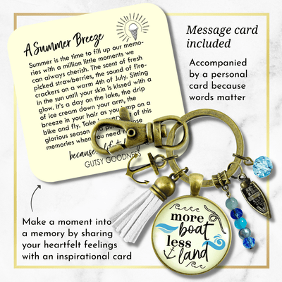 Boaters Keychain More Boat Less Land Nautical Lake Life Boating Anchor Tassel Sea Glass Style Charms  Keychain - Women - Gutsy Goodness Handmade Jewelry