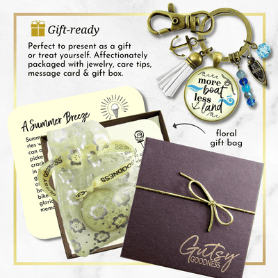 Boaters Keychain More Boat Less Land Nautical Lake Life Boating Anchor Tassel Sea Glass Style Charms  Keychain - Women - Gutsy Goodness Handmade Jewelry