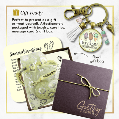 Ice Cream Keychain Cheaper Than Therapy Retro Ice Cream Cone Charm BFF Gift Tassel Summer Jewelry  Keychain - Women - Gutsy Goodness Handmade Jewelry