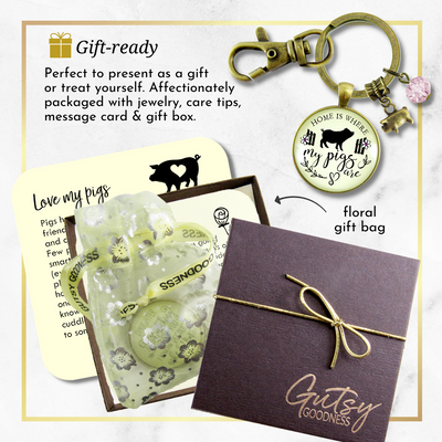 Pig Keychain Home is Where My Pigs Are Farmer Girl Inspired Jewelry - Gutsy Goodness Handmade Jewelry;Pig Keychain Home Is Where My Pigs Are Farmer Girl Inspired Jewelry - Gutsy Goodness Handmade Jewelry Gifts