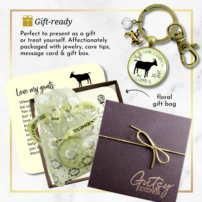 Goat Keychain Home is Where Your Herd is Jewelry Farmhouse Style - Gutsy Goodness Handmade Jewelry;Goat Keychain Home Is Where Your Herd Is Jewelry Farmhouse Style - Gutsy Goodness Handmade Jewelry Gifts
