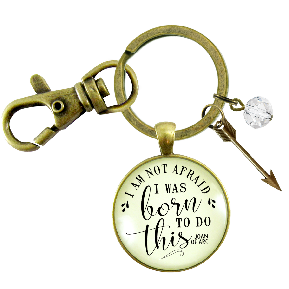 Brave Keychain I Am Not Afraid I Was Born Quote Joan of Arc Boho Jewelry - Gutsy Goodness Handmade Jewelry;Brave Keychain I Am Not Afraid I Was Born Quote Joan Of Arc Boho Jewelry - Gutsy Goodness Handmade Jewelry Gifts