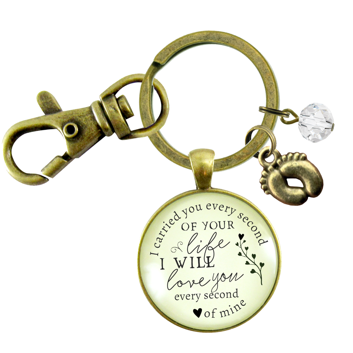 Miscarriage Keychain I Carried You Every Second Of Your Life Baby Loss Remembrance Keepsake  Keychain - Women - Gutsy Goodness Handmade Jewelry