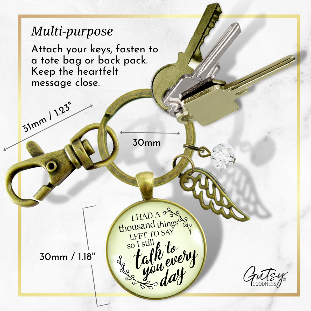 Remembrance Keychain Thousand Things Miss You Memorial Jewelry - Gutsy Goodness Handmade Jewelry;Remembrance Keychain Thousand Things Miss You Memorial Jewelry - Gutsy Goodness Handmade Jewelry Gifts