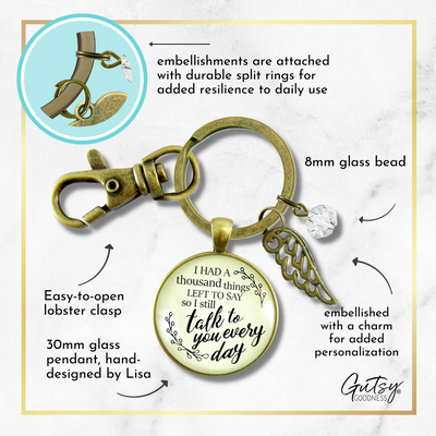 Remembrance Keychain Thousand Things Miss You Memorial Jewelry - Gutsy Goodness Handmade Jewelry;Remembrance Keychain Thousand Things Miss You Memorial Jewelry - Gutsy Goodness Handmade Jewelry Gifts