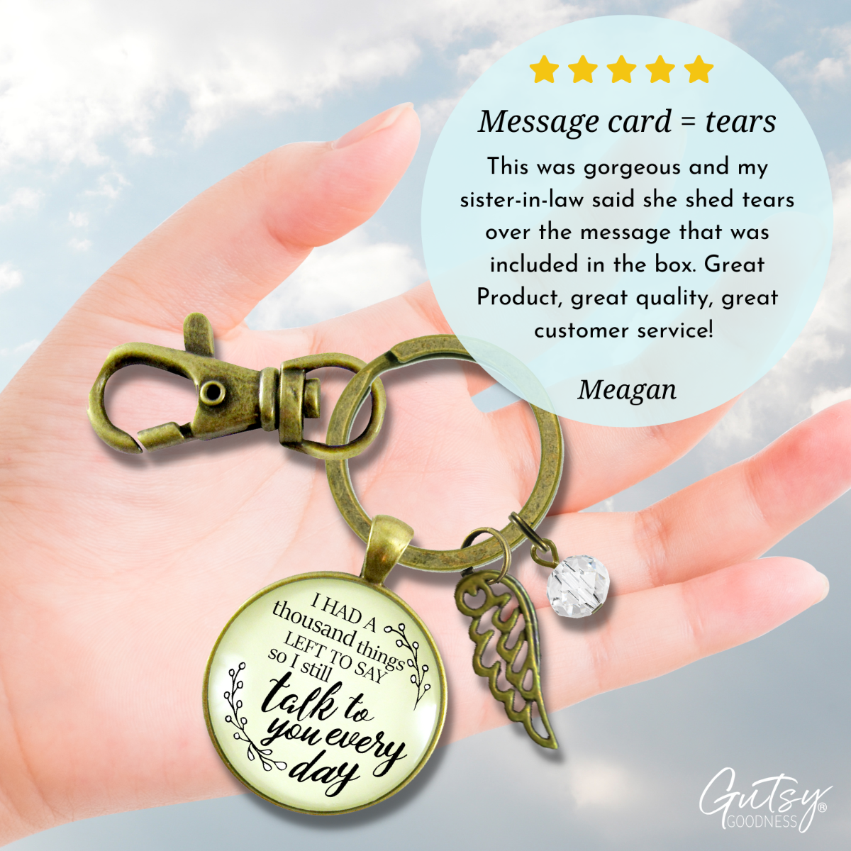Remembrance Keychain Thousand Things Miss You Memorial Jewelry - Gutsy Goodness Handmade Jewelry;Remembrance Keychain Thousand Things Miss You Memorial Jewelry - Gutsy Goodness Handmade Jewelry Gifts