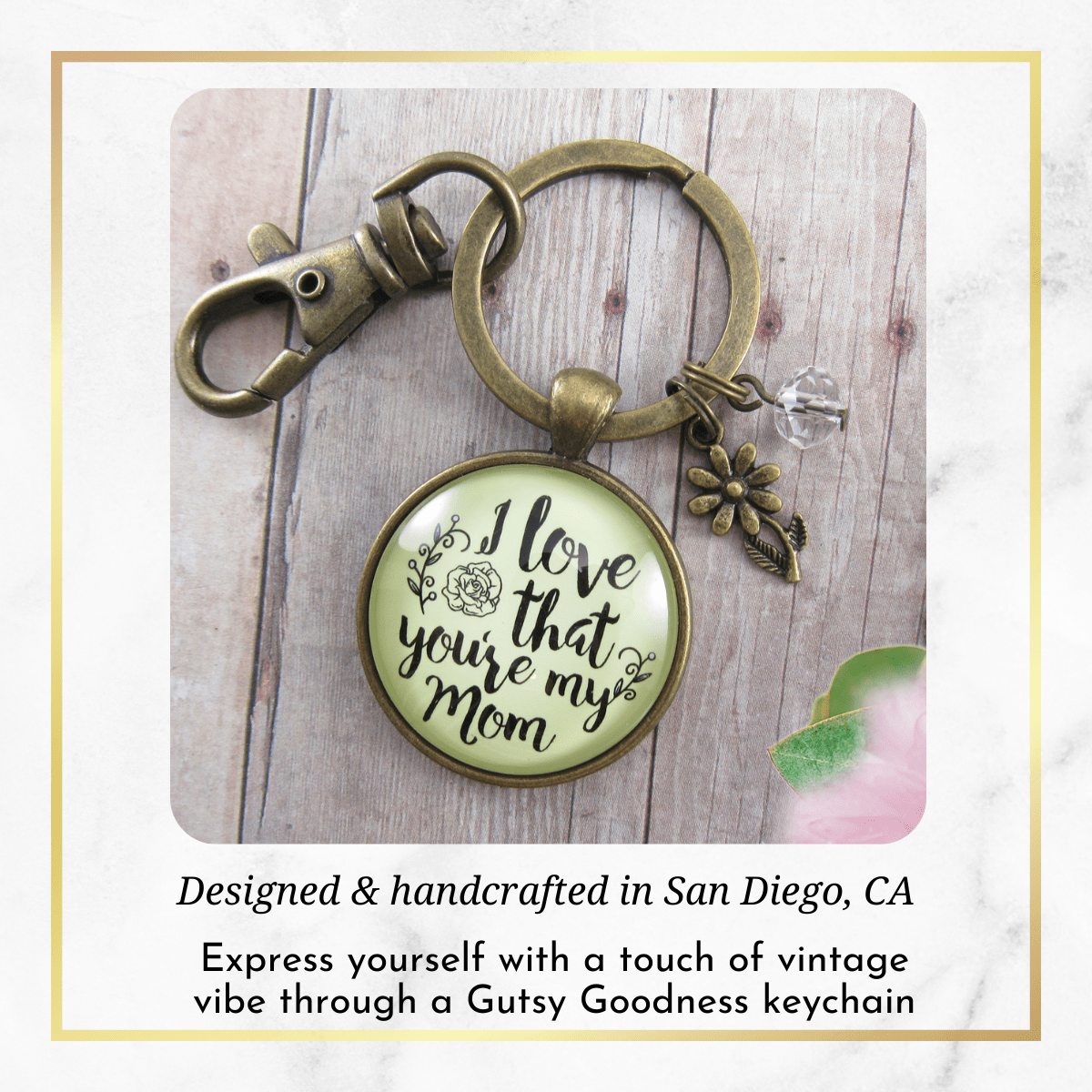 My Mom Keychain I Love You Meaningful Quote Gift from Daughter - Gutsy Goodness Handmade Jewelry;My Mom Keychain I Love You Meaningful Quote Gift From Daughter - Gutsy Goodness Handmade Jewelry Gifts