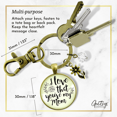My Mom Keychain I Love You Meaningful Quote Gift from Daughter - Gutsy Goodness Handmade Jewelry;My Mom Keychain I Love You Meaningful Quote Gift From Daughter - Gutsy Goodness Handmade Jewelry Gifts